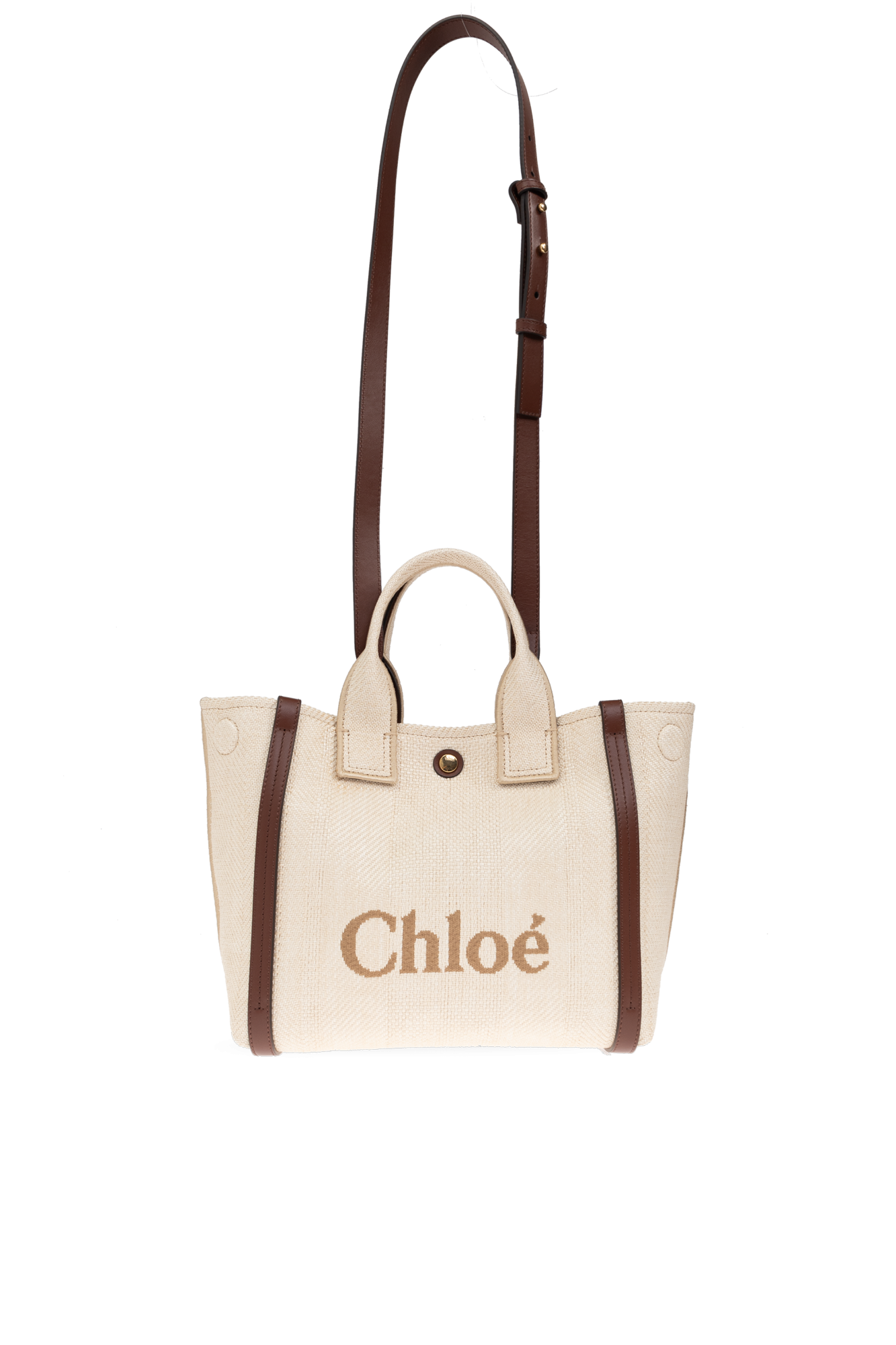 トートバッグ Chloe FW25 Chloe Carry (CH25US910P19 24P) Chloé Small Chloé Carry Tote Bag In Canvas in Vegetal beige